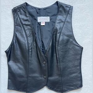 Black Leather Vest for Women